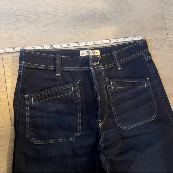 New We The Free Free People  Wide Leg Jeans Cropped Butterfly Button. 27 - Picture 4 of 5